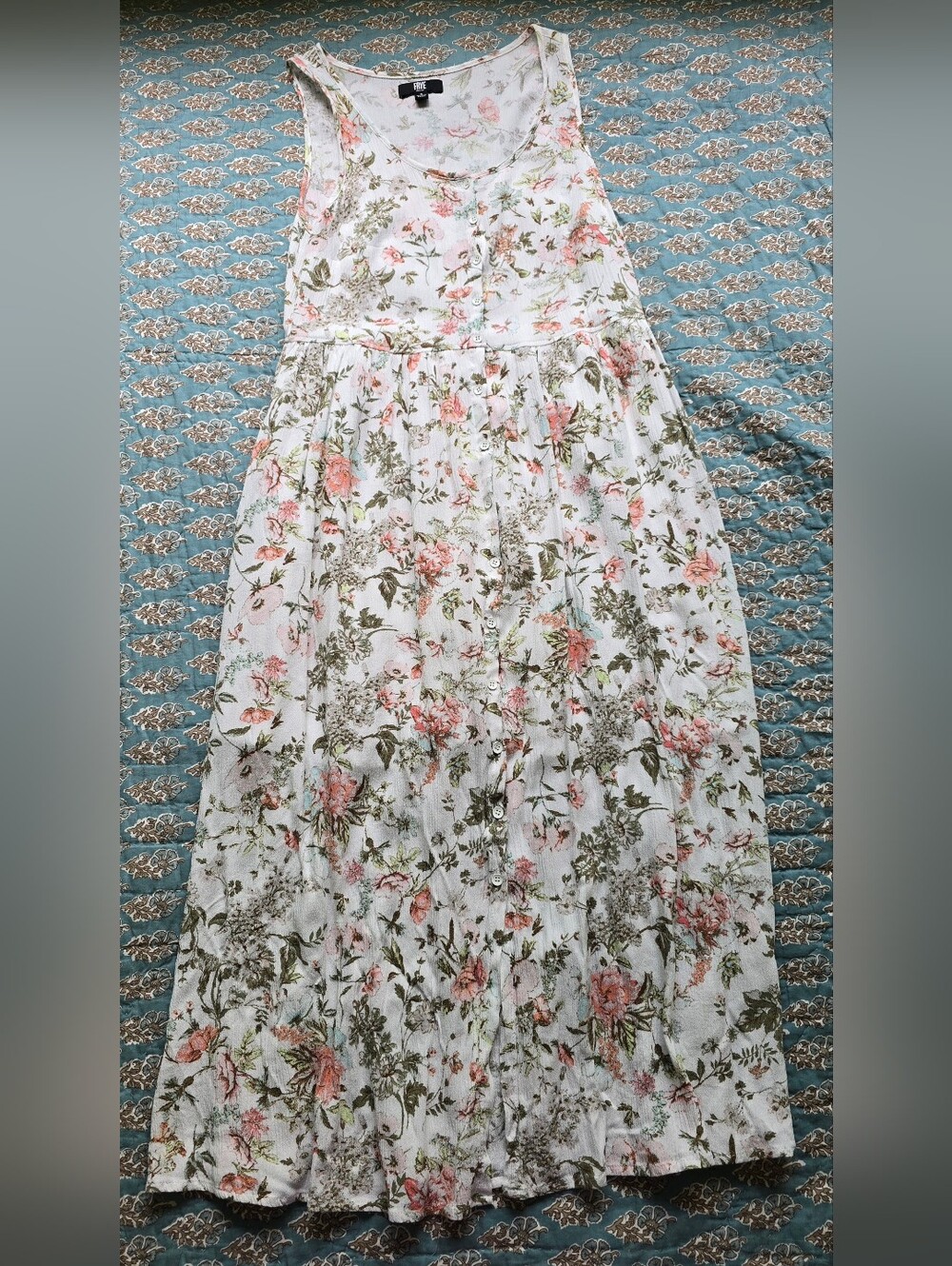 Frye Folk Garden Easy Button Front Sleeveless Midi Dress Women's Size Small